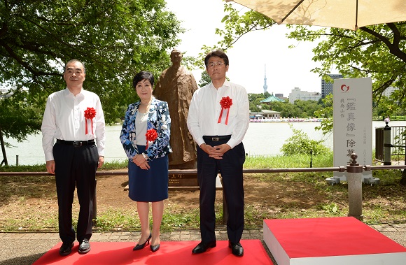 孔鉉佑駐日本大使が「鑑真像」除幕式に出席